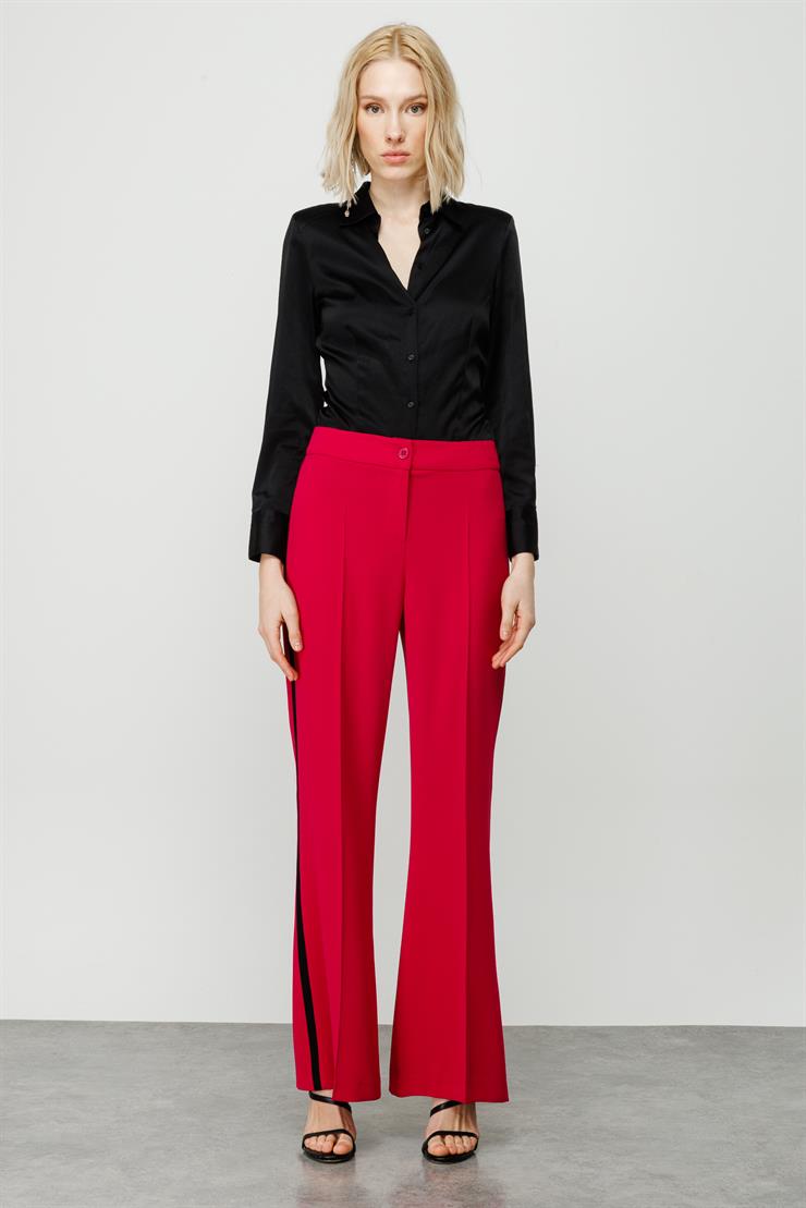 Modailgi  Enkürüsteli Bol Paça Pantolon - 7016 Fuşya