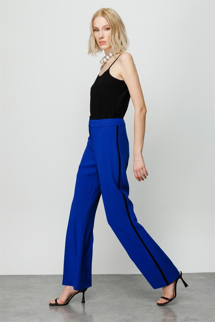 Modailgi  Enkürüsteli Bol Paça Pantolon - 7016 Saks