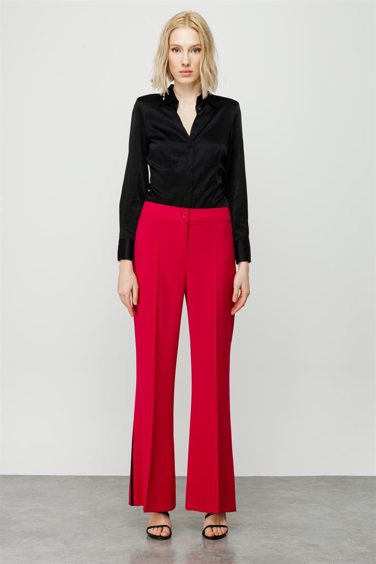 Modailgi  Enkürüsteli Bol Paça Pantolon - 7016 Fuşya