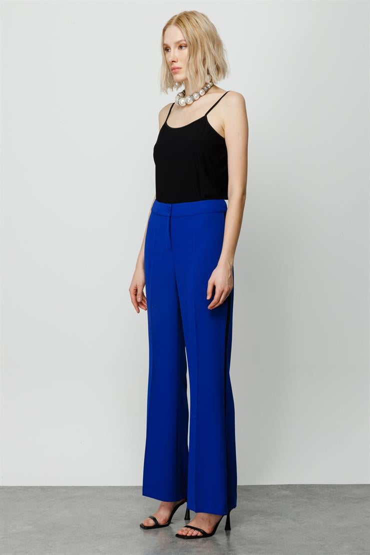 Modailgi  Enkürüsteli Bol Paça Pantolon - 7016 Saks