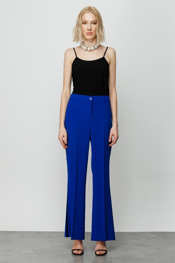 Modailgi  Enkürüsteli Bol Paça Pantolon - 7016 Saks