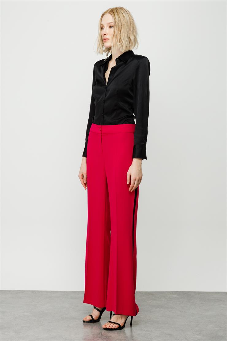 Modailgi  Enkürüsteli Bol Paça Pantolon - 7016 Fuşya