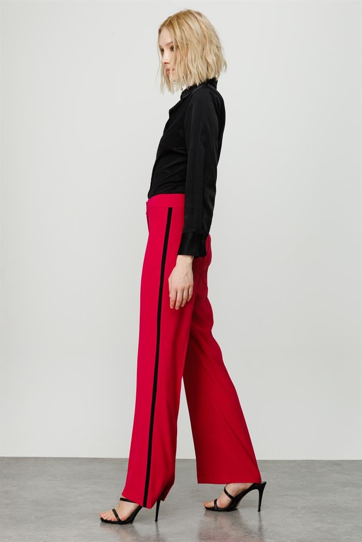 Modailgi  Enkürüsteli Bol Paça Pantolon - 7016 Fuşya