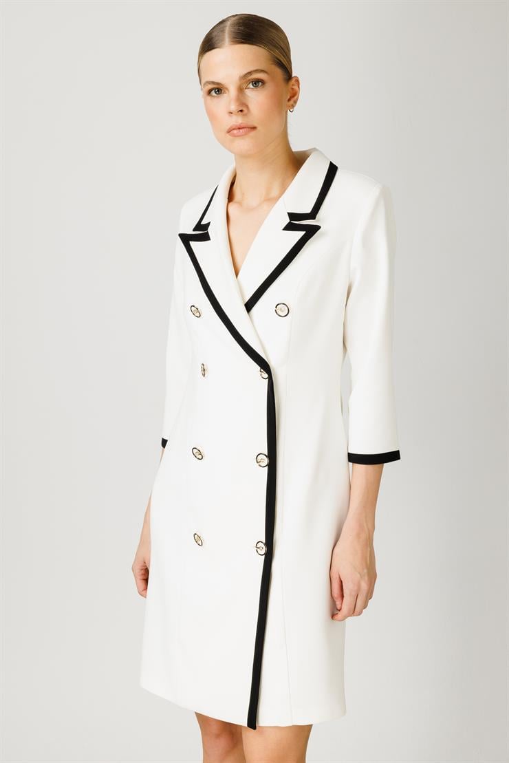 Modailgi  Enkürüsteli Kruvaze Elbise Ekru