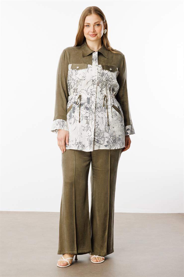 Modailgi  Erkek Yaka Cep Kapaklı Tunik Haki