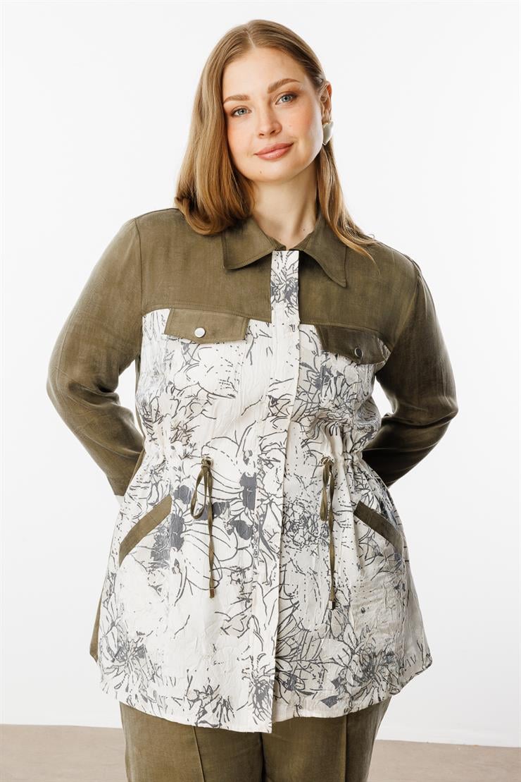 Modailgi  Erkek Yaka Cep Kapaklı Tunik Haki