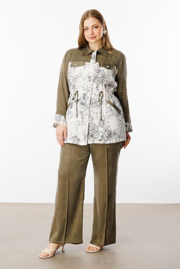 Modailgi  Erkek Yaka Cep Kapaklı Tunik Haki