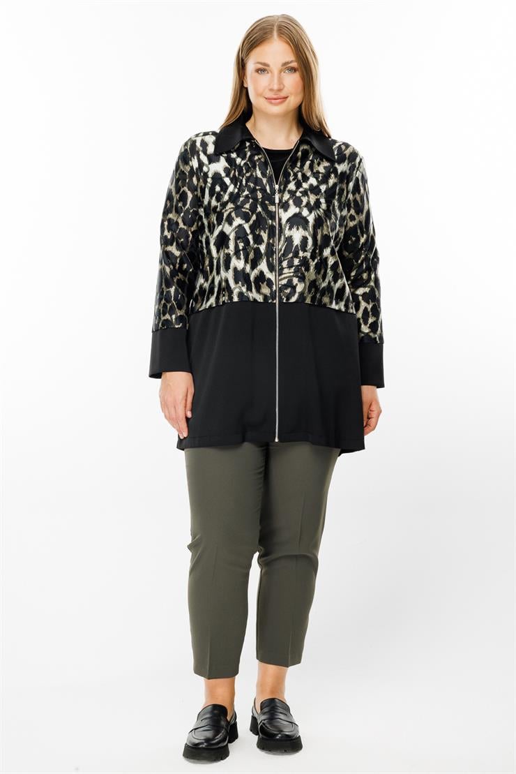 Modailgi  Erkek Yaka Desenli Tunik Haki