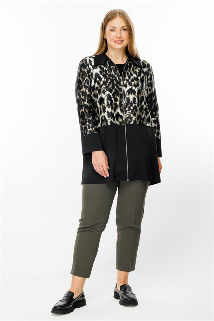 Modailgi  Erkek Yaka Desenli Tunik Haki