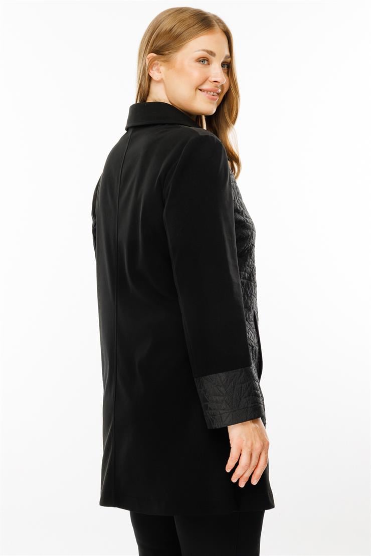 Modailgi  Erkek Yakalı Fermuarlı Kapitone Tunik Siyah