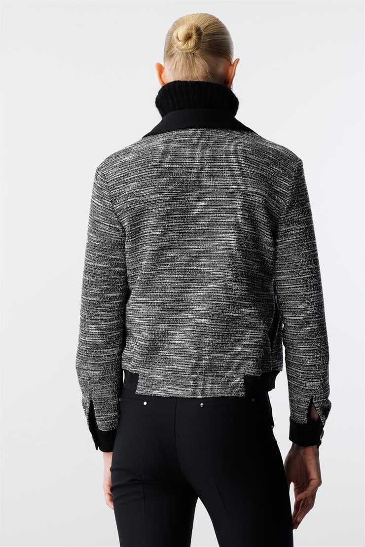 Modailgi  Fermuar Kapamalı Astarsız Örme Ceket Gri