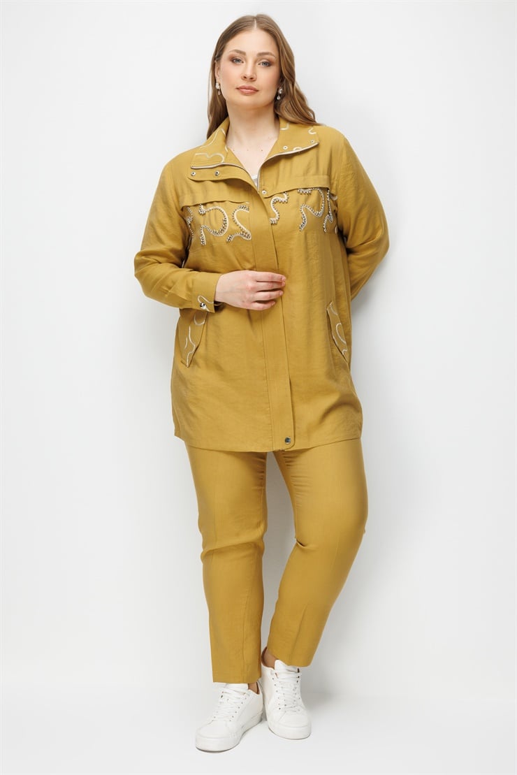 Modailgi  Fermuarlı Nakışlı Tunik Asit