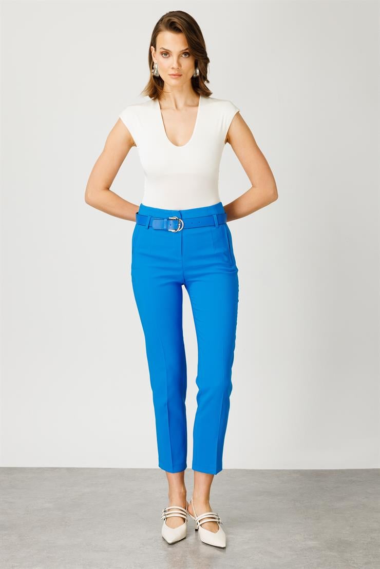 Modailgi  Fleto Cepli Kemerli Takım Pantolon - 7533 Mavi