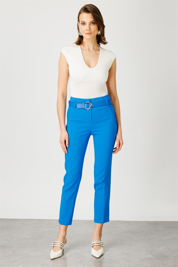 Modailgi  Fleto Cepli Kemerli Takım Pantolon - 7533 Mavi