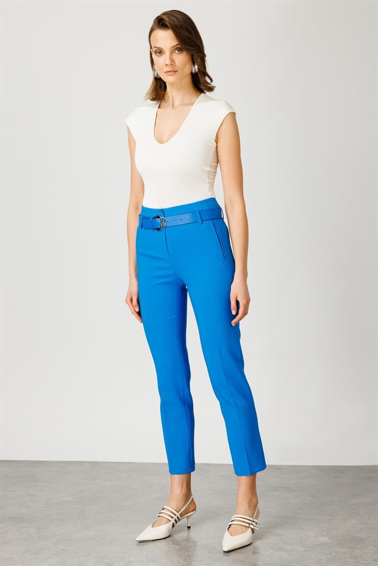 Modailgi  Fleto Cepli Kemerli Takım Pantolon - 7533 Mavi