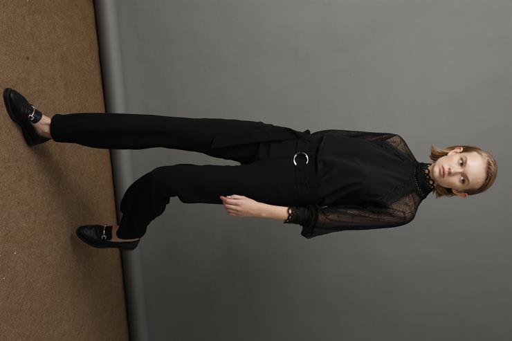 Modailgi  Geniş Paça Kemerli Pantolon Siyah