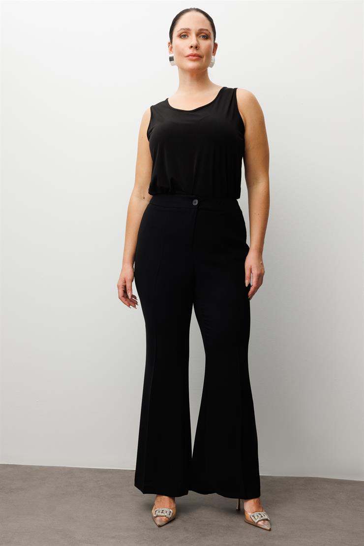 Modailgi  Geniş Paça Pantolon - 50057 Siyah