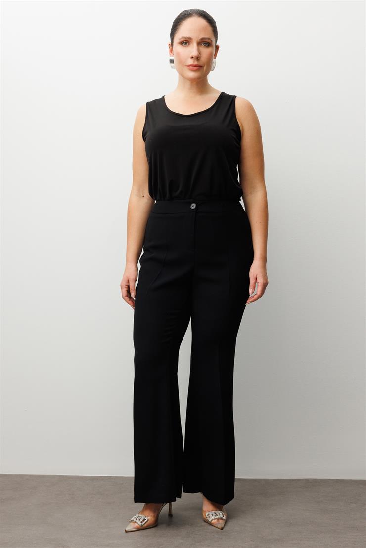Modailgi  Geniş Paça Pantolon - 50057 Siyah