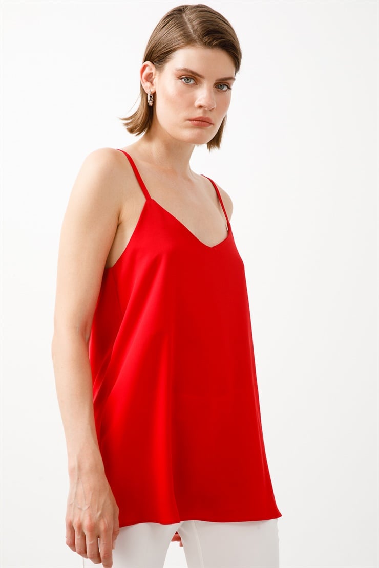 Modailgi  İp Askılı Atlet Kırmızı