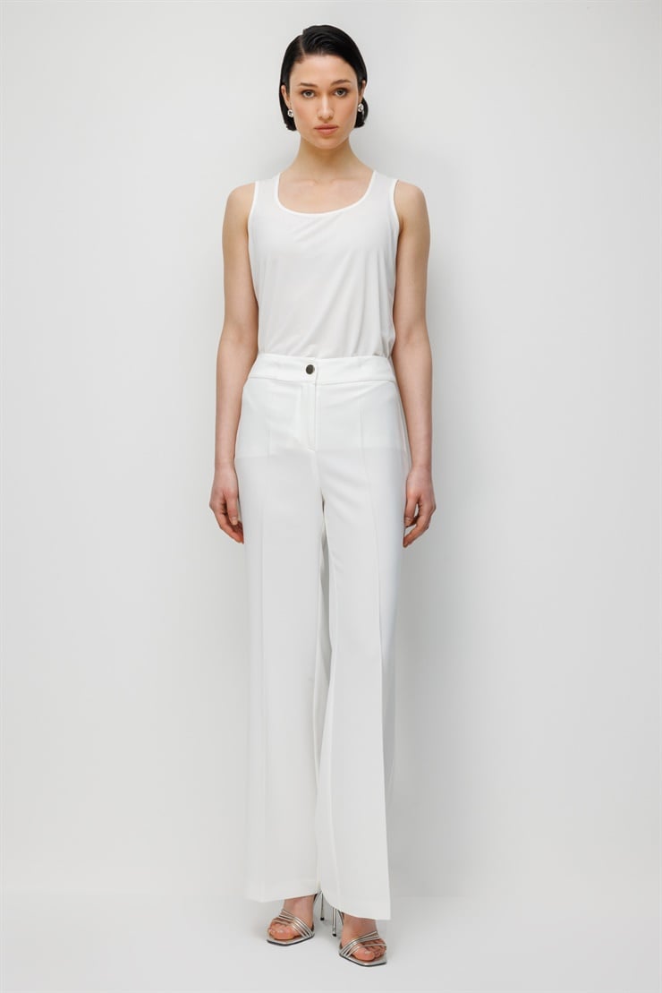 Modailgi  İspanyol Paça Krep Kumaş Pantolon - 75042 Ekru