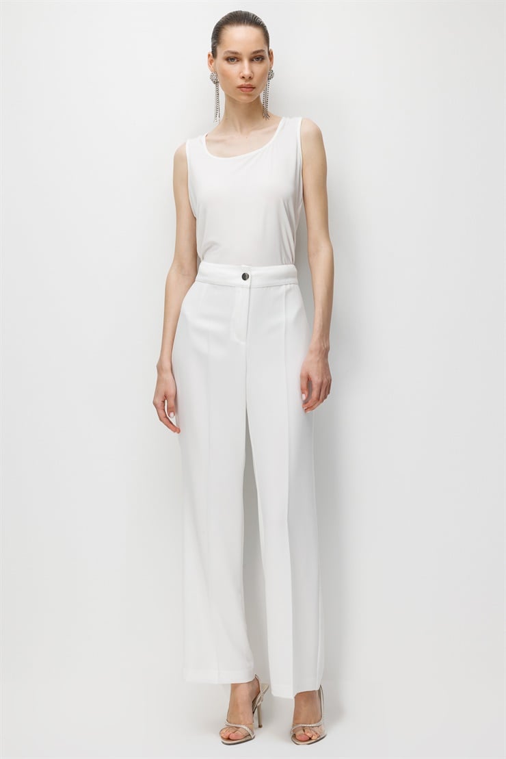 Modailgi  İspanyol Paça Krep Kumaş Pantolon - 75038 Ekru