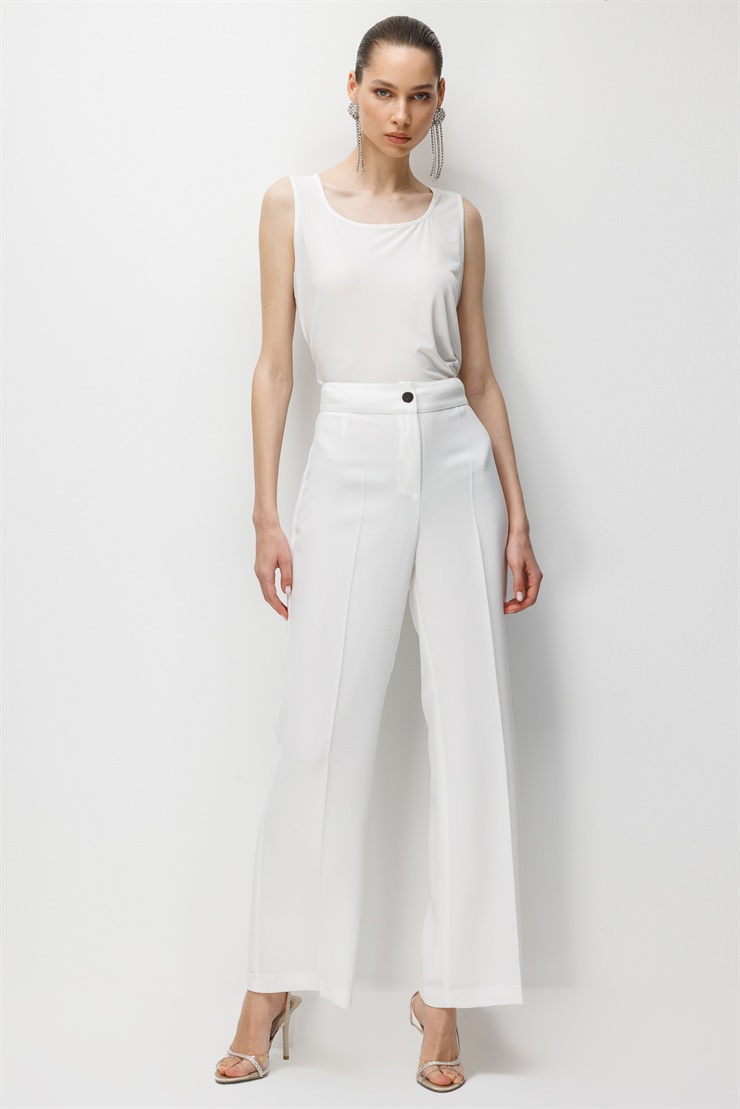Modailgi  İspanyol Paça Krep Kumaş Pantolon - 75038 Ekru
