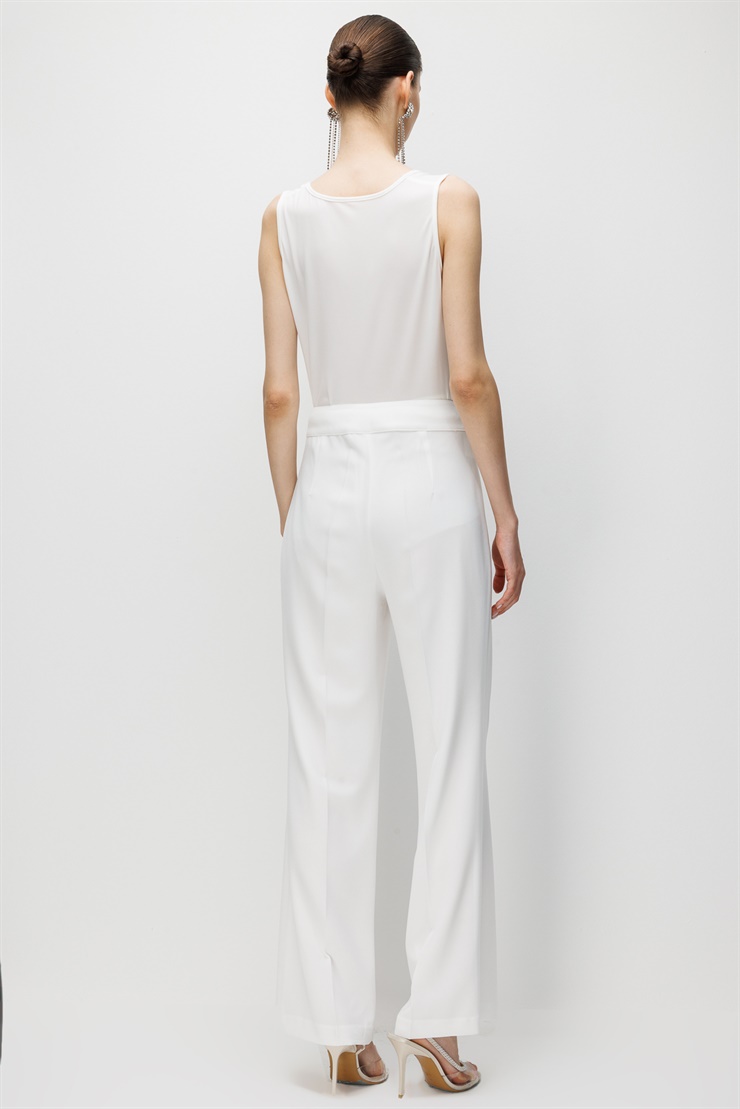 Modailgi  İspanyol Paça Krep Kumaş Pantolon - 75038 Ekru