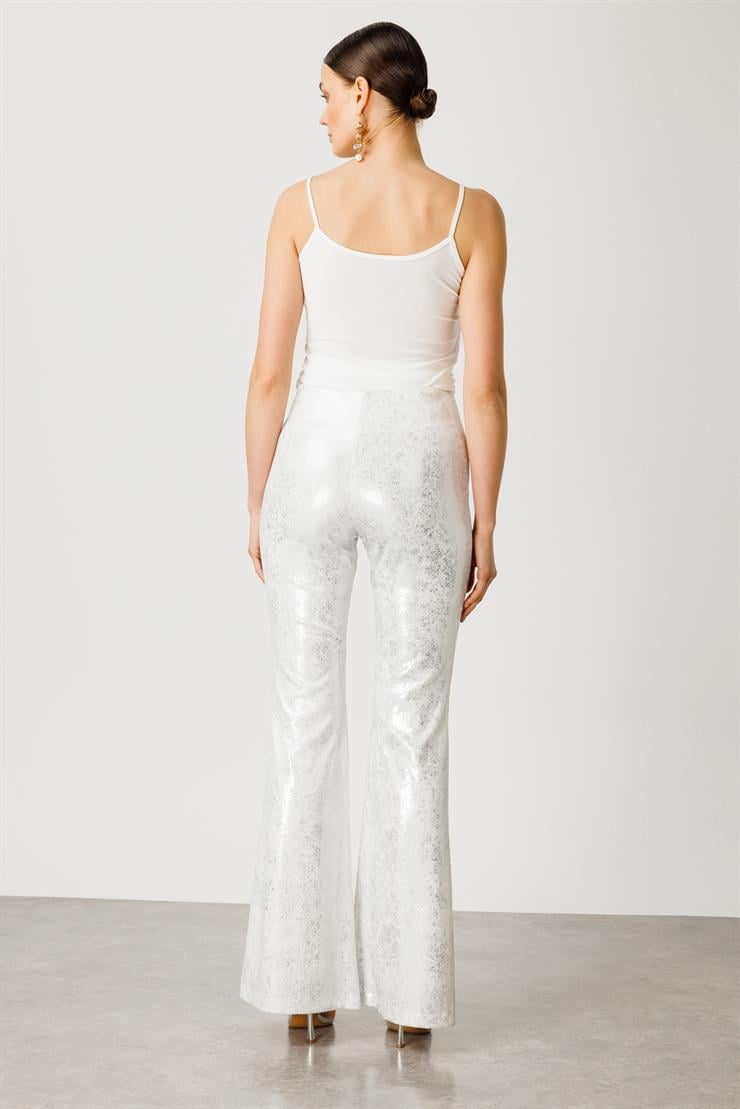 Modailgi  İspanyol Paça Pul Payet Pantolon - 7538 Ekru