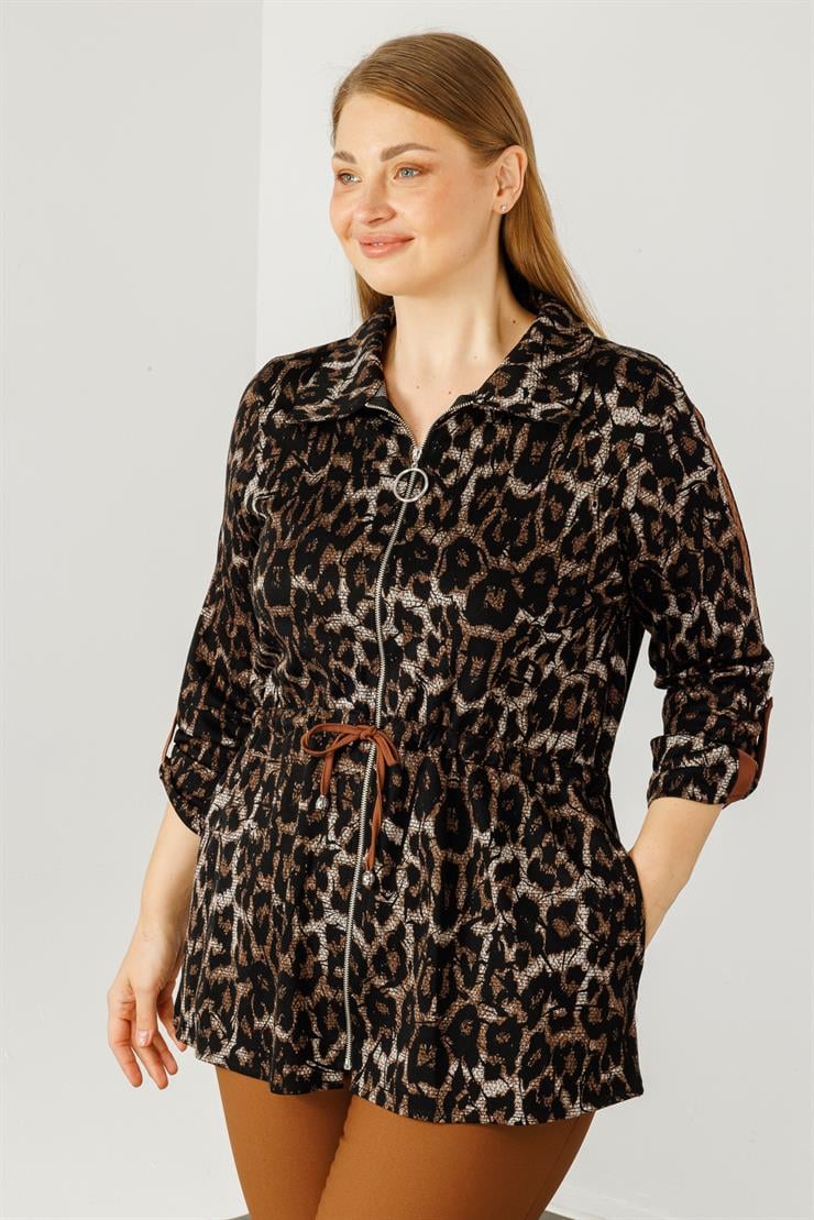 Modailgi  Jakarlı Ceket Kahve