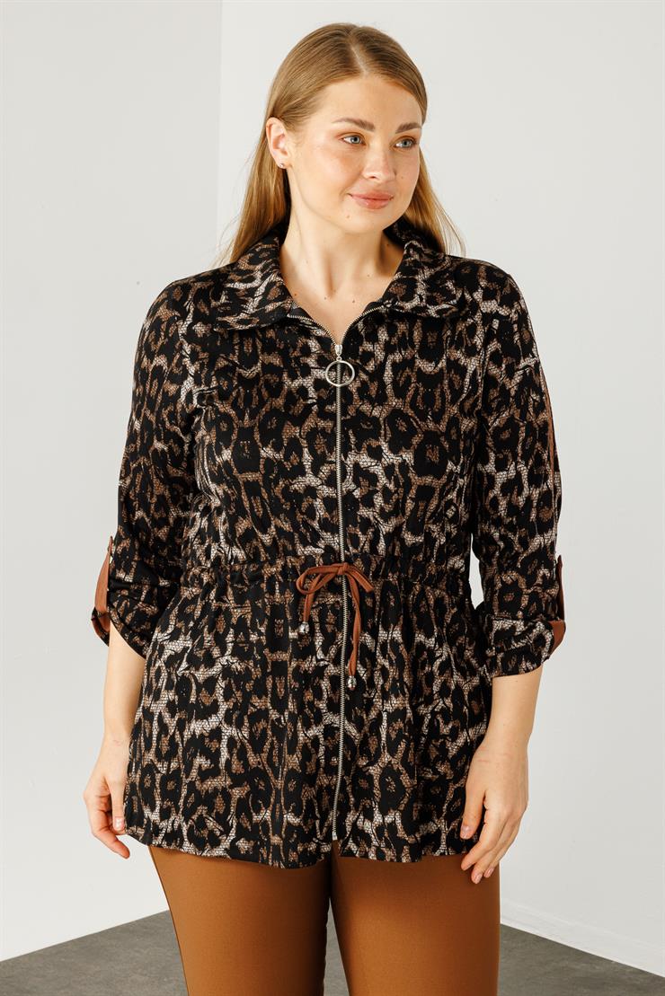 Modailgi  Jakarlı Ceket Kahve