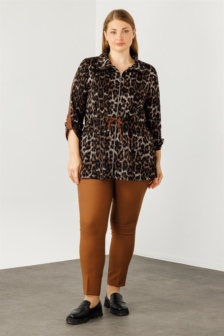 Modailgi  Jakarlı Ceket Kahve