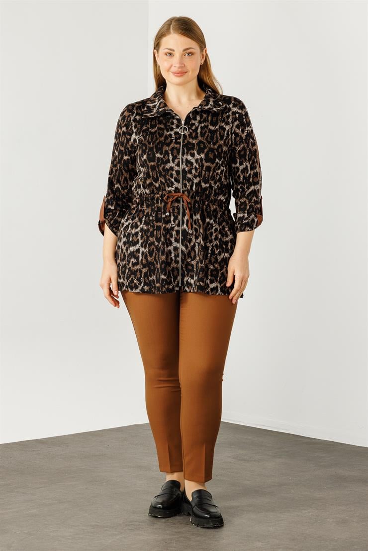 Modailgi  Jakarlı Ceket Kahve