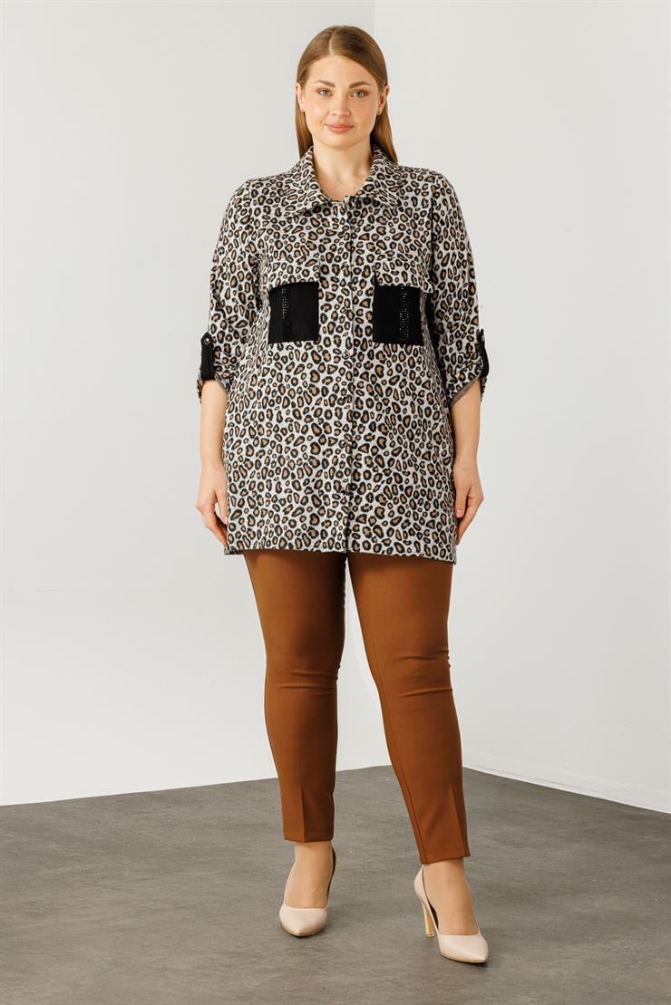 Modailgi  Jakarlı Gömlek Bej