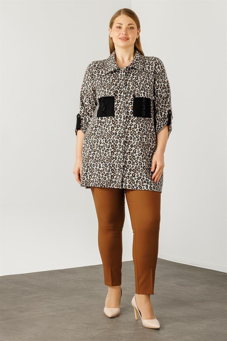 Modailgi  Jakarlı Gömlek Bej