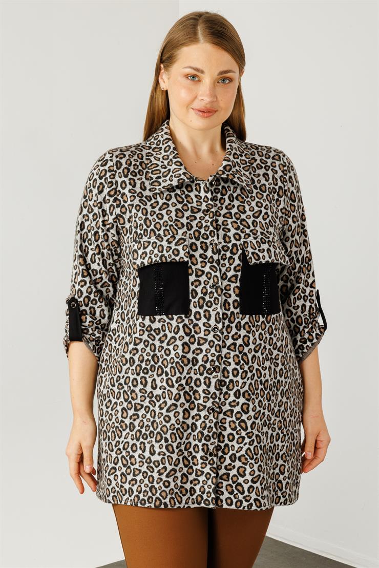 Modailgi  Jakarlı Gömlek Bej