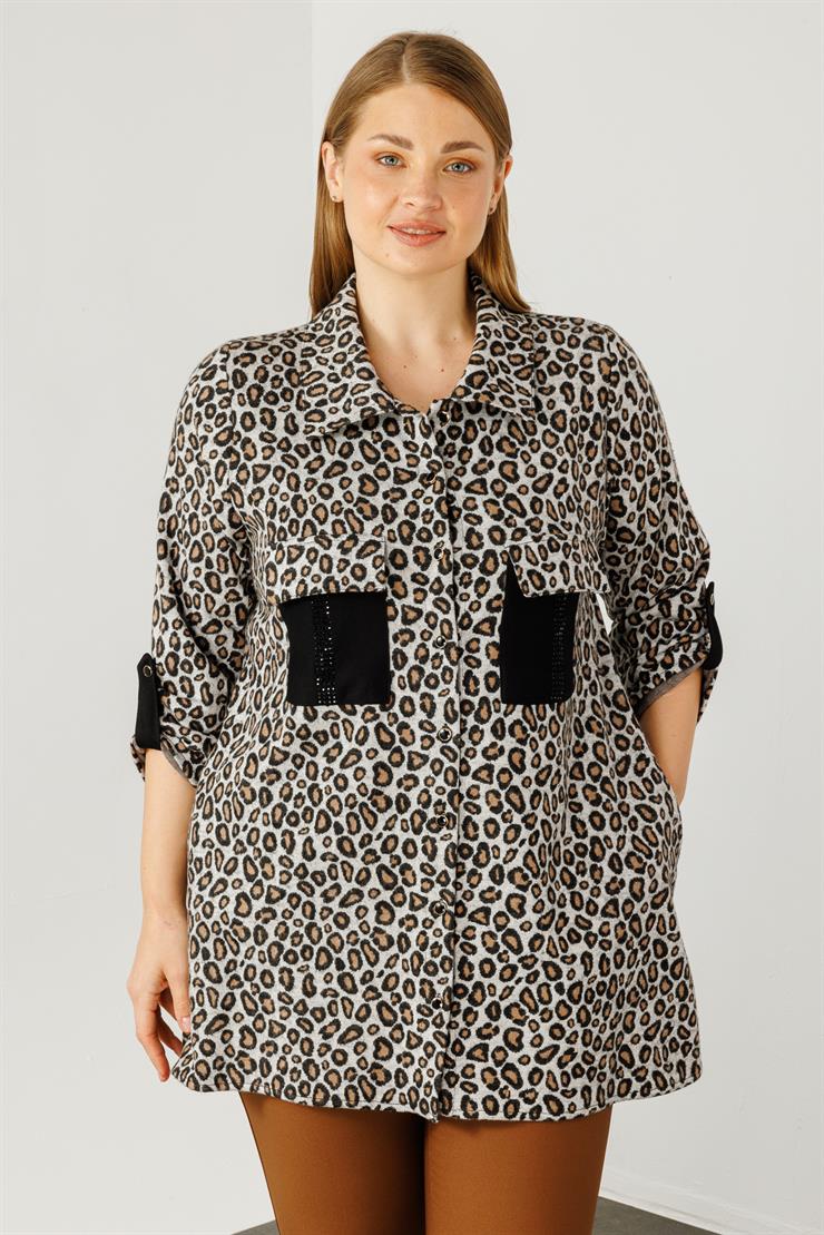 Modailgi  Jakarlı Gömlek Bej