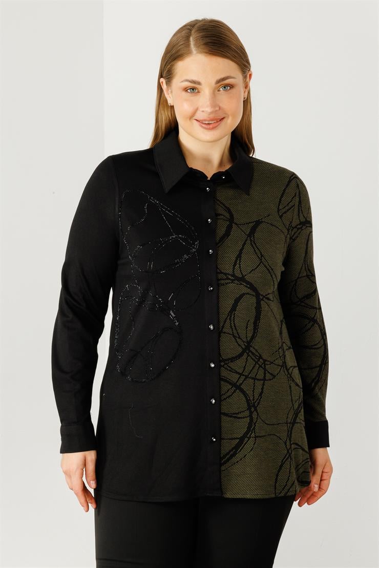 Modailgi  Jakarlı Gömlek Haki