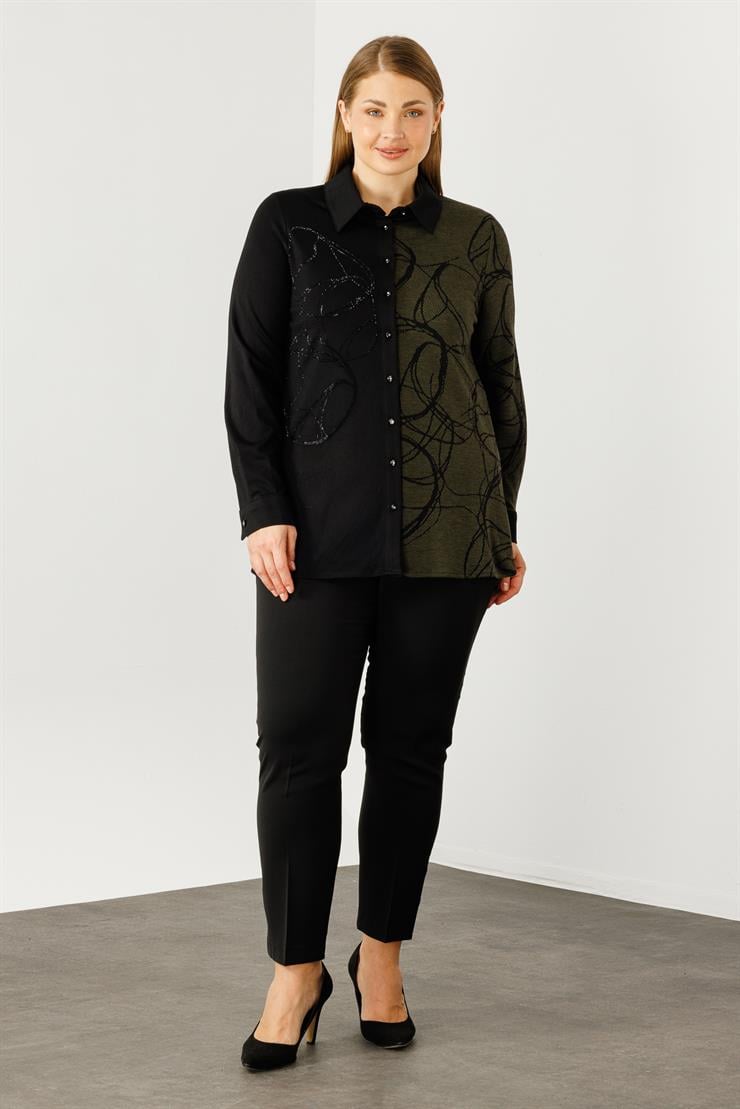 Modailgi  Jakarlı Gömlek Haki