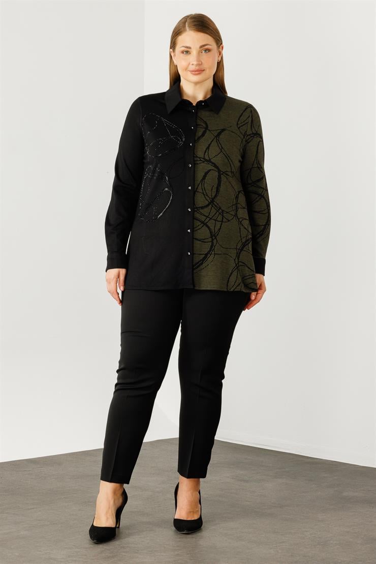 Modailgi  Jakarlı Gömlek Haki