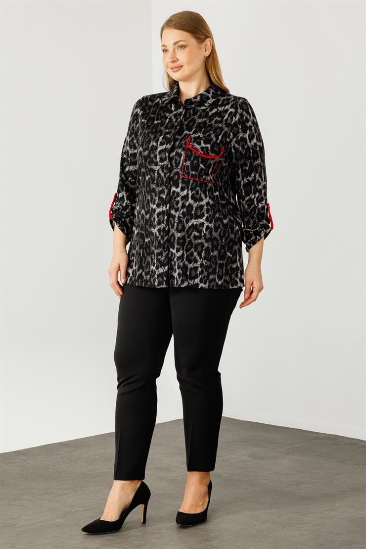 Modailgi  Jakarlı Gömlek Siyah