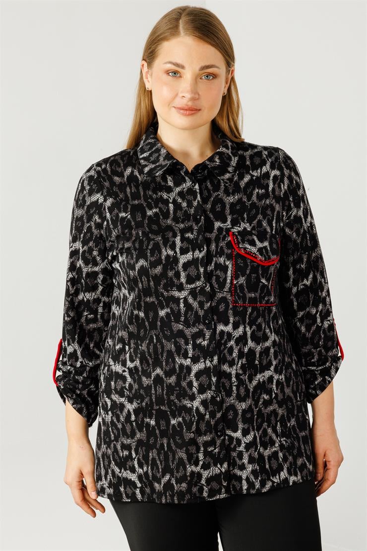 Modailgi  Jakarlı Gömlek Siyah