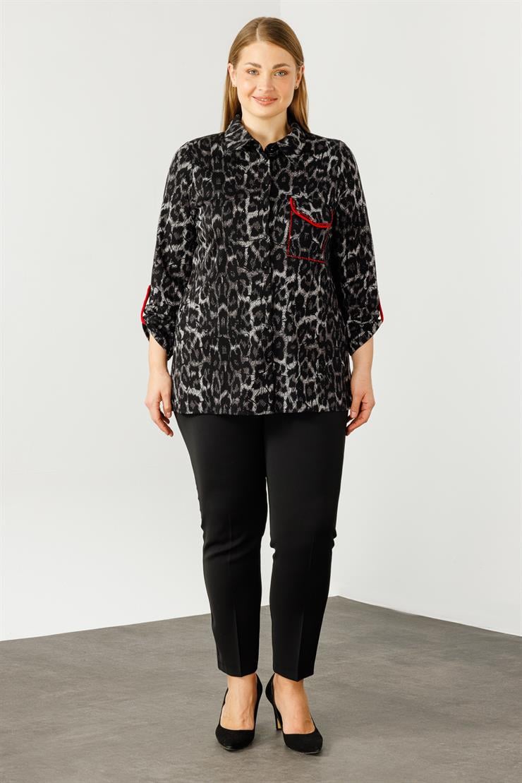 Modailgi  Jakarlı Gömlek Siyah