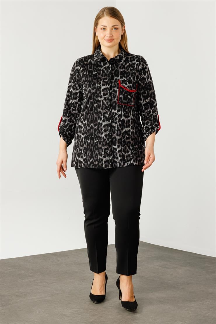 Modailgi  Jakarlı Gömlek Siyah