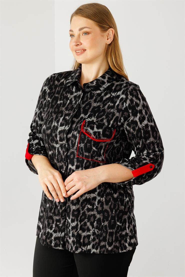 Modailgi  Jakarlı Gömlek Siyah