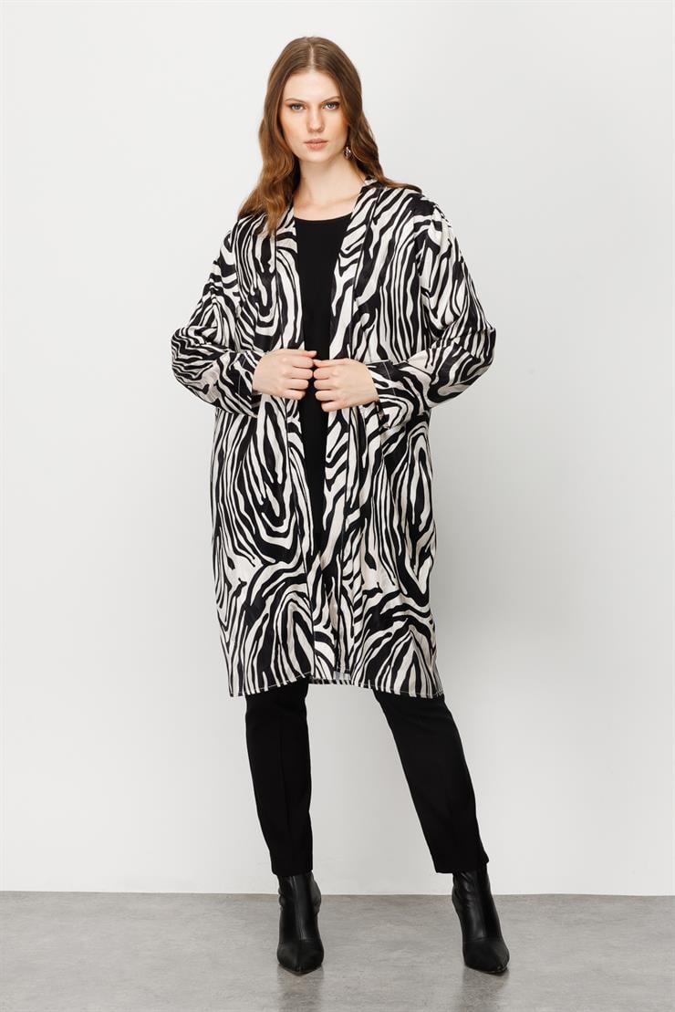 Modailgi  Jakarlı Şal Yaka İkili Uzun Tunik Orijinal