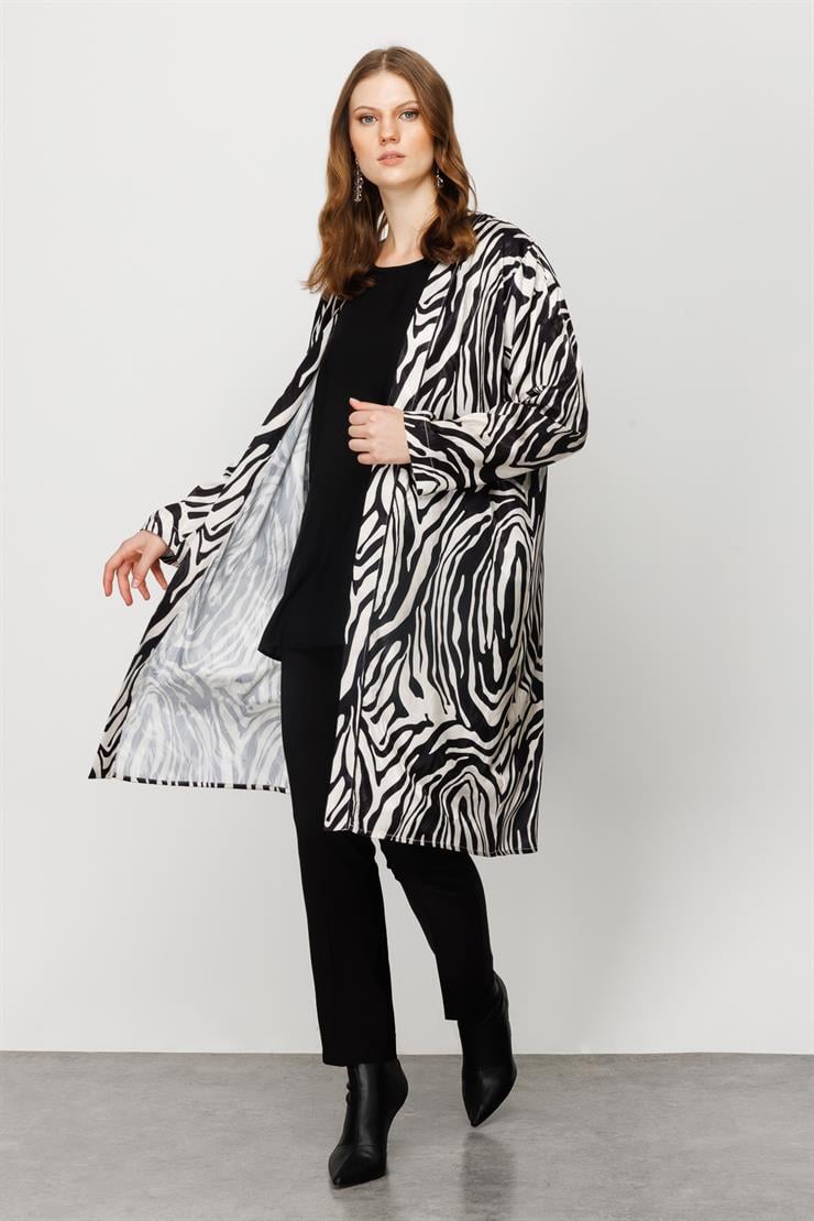 Modailgi  Jakarlı Şal Yaka İkili Uzun Tunik Orijinal