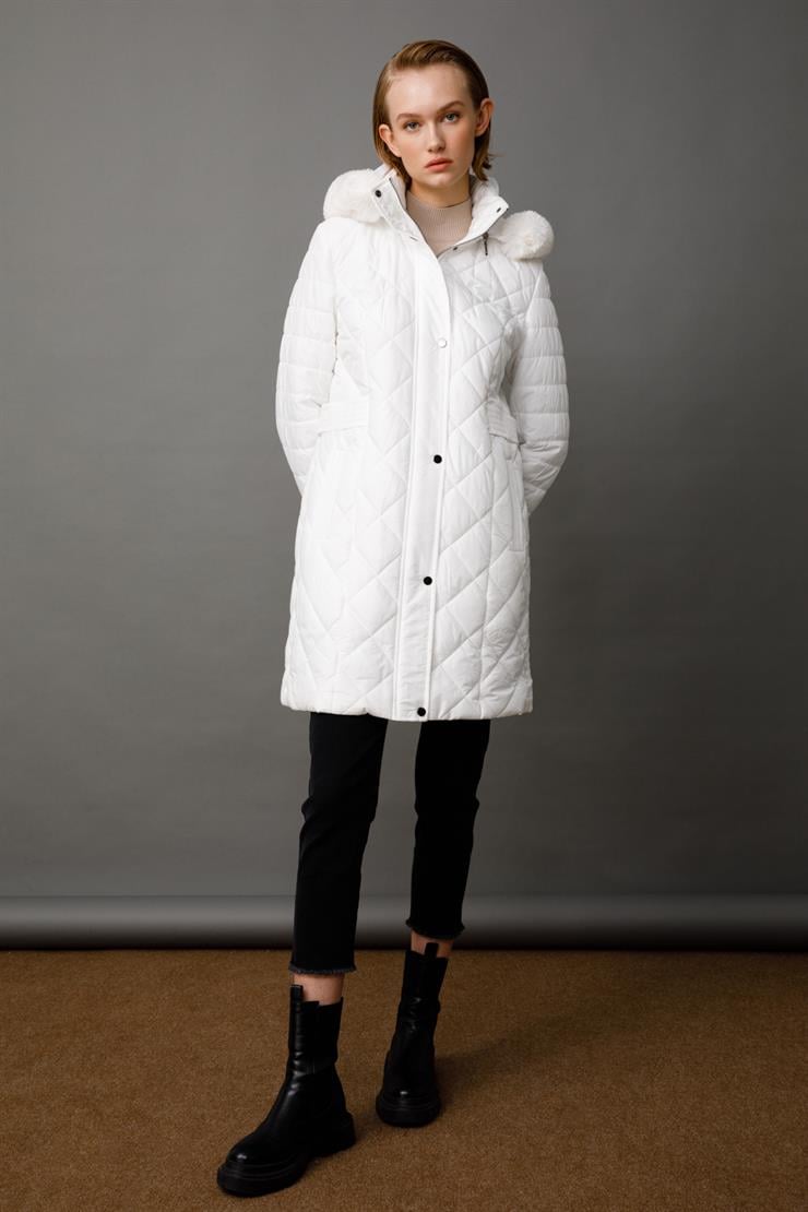 Modailgi  Şişme Kaban Beyaz