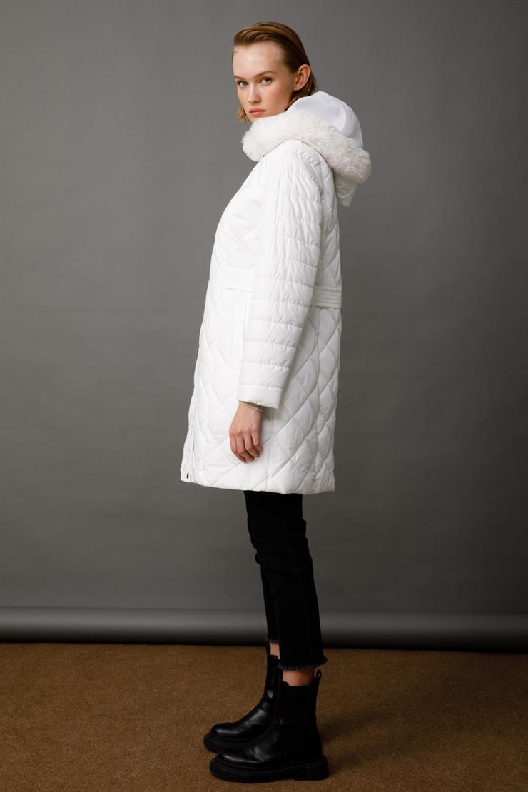 Modailgi  Şişme Kaban Beyaz