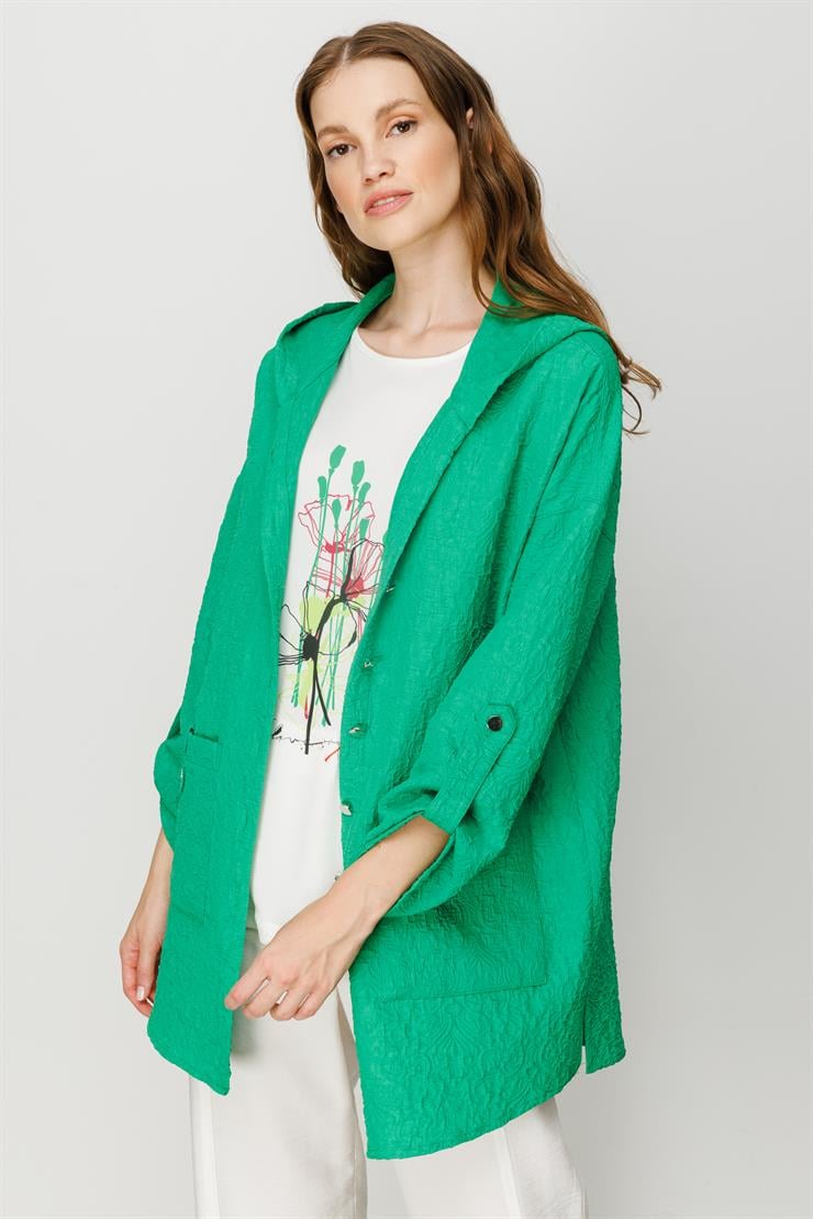 Modailgi  Kapüşonlu Oversize Tunik Yeşil