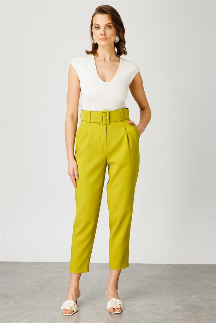 Modailgi  Kemer ve Pile Detaylı Takım Pantolon - 7534 Asit